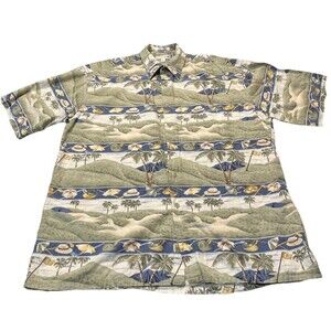 Men's Pierre Cardin Hawaiian Style Button Down Shirt - SIze L